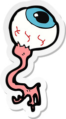 sticker of a cartoon gross eyeball