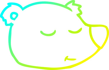 cold gradient line drawing cartoon polar bear face