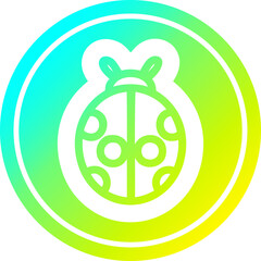 cute ladybug in cold gradient spectrum
