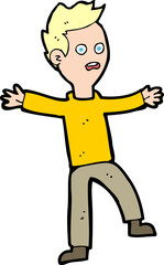 cartoon startled boy
