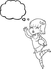 thought bubble cartoon vampire girl