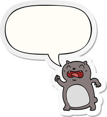 cartoon cat and speech bubble sticker