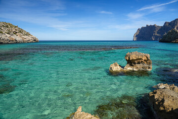 Eau paradisiaque de Cala Sant Vicenç, Majorque.