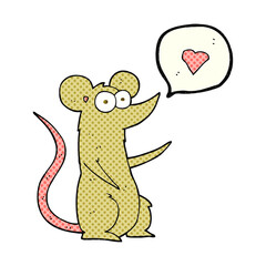 comic book style cartoon mouse in love