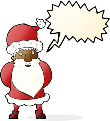 cartoon santa claus with speech bubble