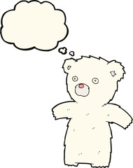 cartoon polar bear with thought bubble
