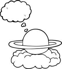 thought bubble cartoon alien planet