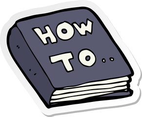 sticker of a cartoon how to book