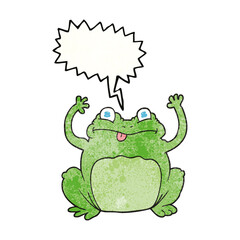 speech bubble textured cartoon funny frog