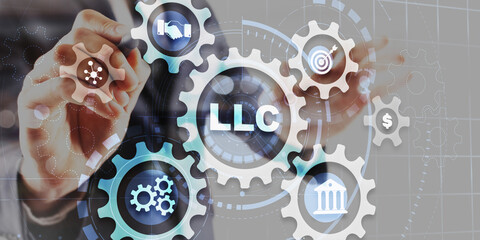 LLC. Limited Liability Company. Universal background for presentation