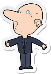 sticker of a cartoon confused middle aged man