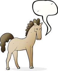 cartoon horse with speech bubble