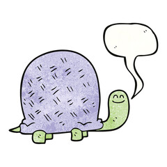 speech bubble textured cartoon turtle