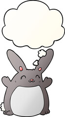 cartoon rabbit and thought bubble in smooth gradient style