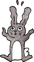 cartoon doodle frightened bunny