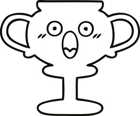 line drawing cartoon trophy