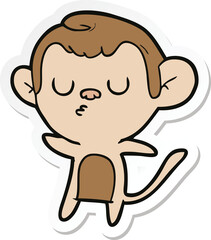 sticker of a cartoon monkey
