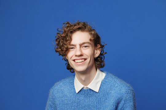 Portrait gen z androgynous smile headshot