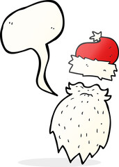 speech bubble cartoon santa hat and beard