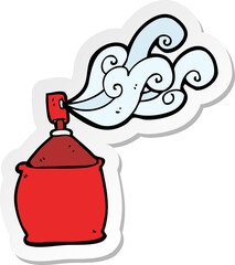 sticker of a cartoon spray can