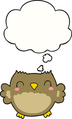 cute cartoon owl and thought bubble