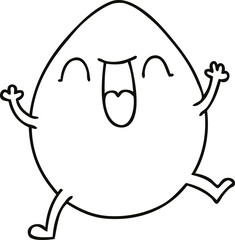 quirky line drawing cartoon egg