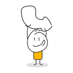 Stick figures. Arrow Steering Post. Isolated on white background. Hand drawn Doodle Line Art Cartoon Design character.