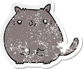 distressed sticker of a cartoon cat