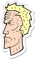 sticker of a cartoon angry face