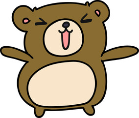 Obraz na płótnie Canvas cartoon kawaii cute teddy bear