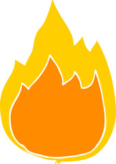 flat color style cartoon fire