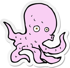 sticker of a cartoon octopus