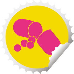 Capsule pill circular peeling sticker