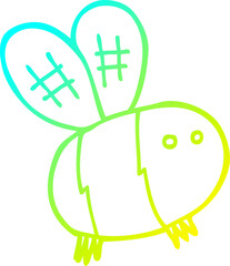 cold gradient line drawing cartoon bee