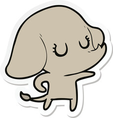 sticker of a cute cartoon elephant