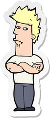 sticker of a cartoon man sulking