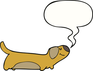cartoon dog and speech bubble