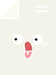 flat color retro cartoon sheet of paper