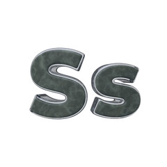 Letter S 3D render transparent background
