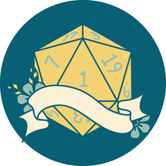 natural one d20 dice roll illustration