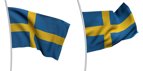 Sweden Two Model ALPHA BACKROUND Flag