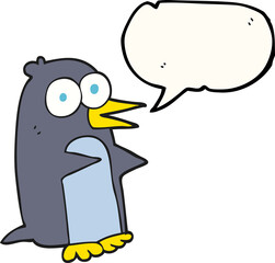 speech bubble cartoon penguin
