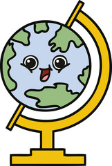 cute cartoon globe of the world