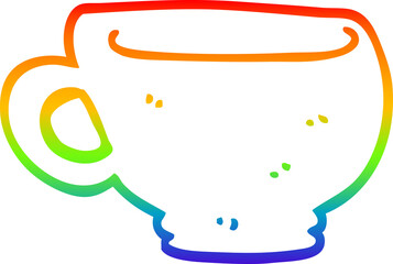 rainbow gradient line drawing cartoon cup