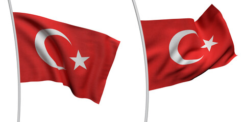 Turkey Two Model ALPHA BACKROUND Flag
