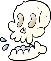 funny cartoon doodle skull