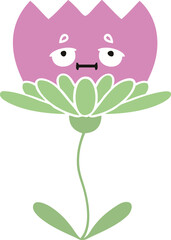 flat color retro cartoon flower