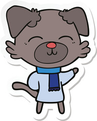 sticker of a cartoon dog