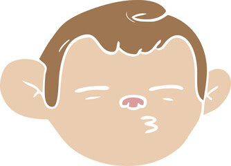 flat color style cartoon monkey face