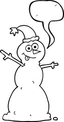 speech bubble cartoon snowman